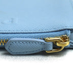 Prada Saffiano Embossed Logo Fragment Case Card Light Blue 1 Mc079 Coin — view 5