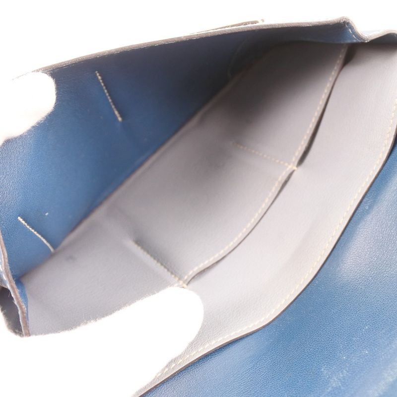 Hermes Dogon Calf Blue R Long Wallet — view 7