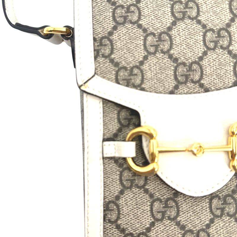 Gucci GG Supreme Shoulder Bag Horsebit Beige — view 6