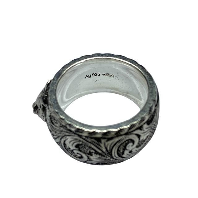 Gucci Cat Head Ring Jewelry Animal SV 925 Silver 8 — view 7