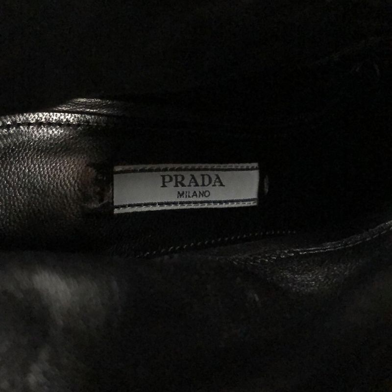 Prada Short Western Heel Boots Black 37 1 2 — view 5