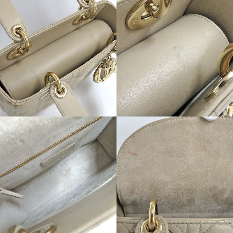 Christian Dior Lady My ABCDior Bag Small Beige Lamb — view 9