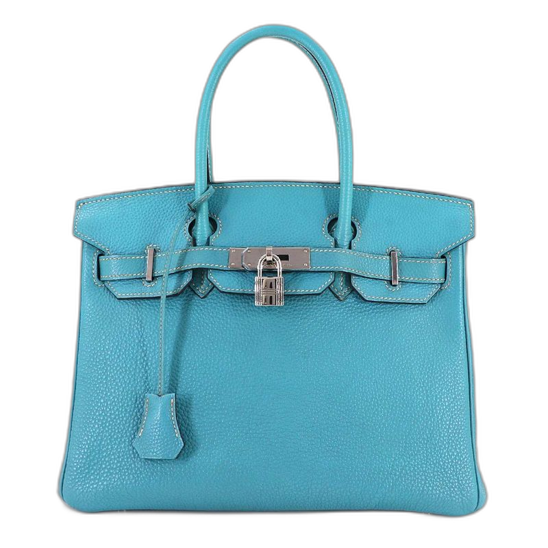 Hermes Birkin 30 Togo Blue Jean Hand Bag Silver Main Item: