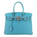 Hermes Birkin 30 Togo Blue Jean Hand Bag Silver Main Item: