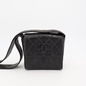 Chanel Quilted Shoulder Bag Leather Black — view 7