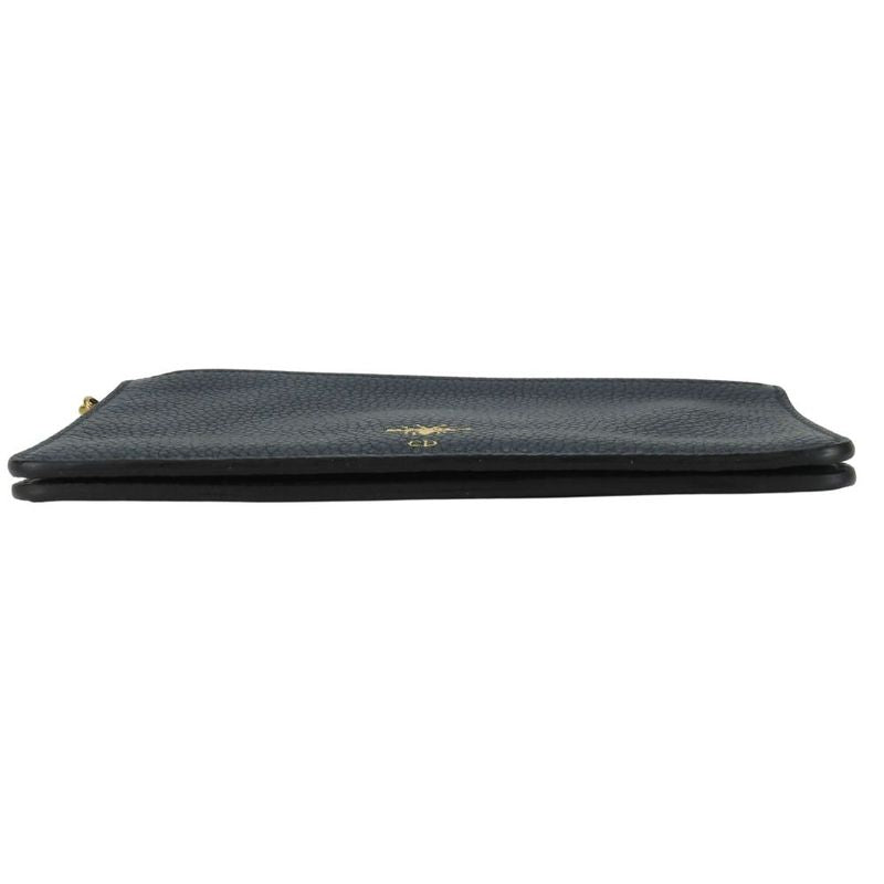 Christian Dior Pouch Bee Leather Navy Gold Hardware Multi Case Clutch — view 3