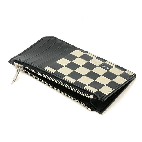 Saint Laurent Card Case Holder Beige Black — view 5