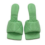 Bottega Veneta Lido Sandals Shoes Leather Light Green Mules Intrecciato — view 2