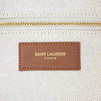 Saint Laurent Paris Leather Trimmed Canvas Duffel Bag 09 23 Brownish — view 5