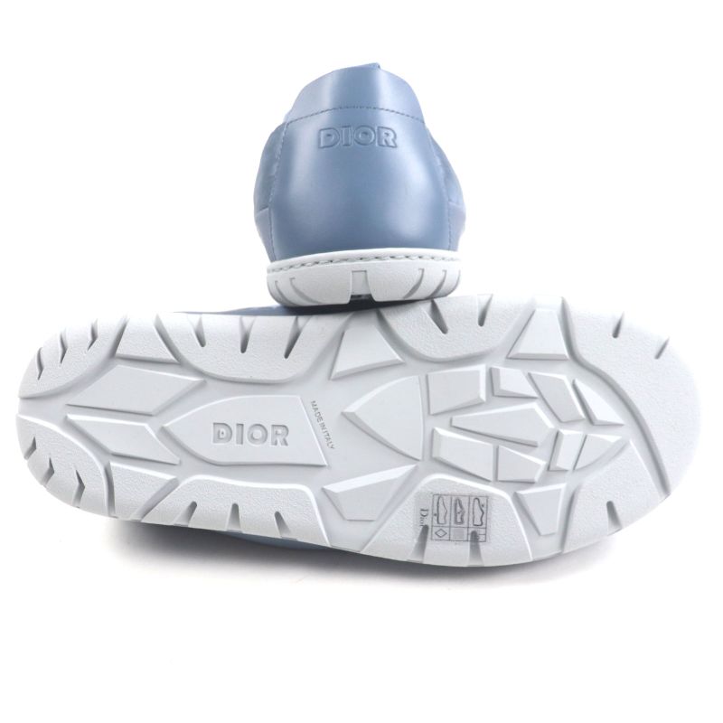 Dior Homme Nylon Leather Oblique Padet Snow Slipper Slip-on Blue Grey 41 — view 4