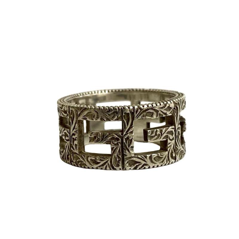 Gucci Square G Arabesque Silver 925 Ring No 18 Accessory — view 6