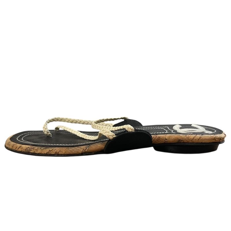 Chanel Coco Mark Strap Sandals Size 35 Black — view 5