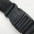 Chanel CC Logo Sports Waist Body Shoulder Bag Black Lame — view 8