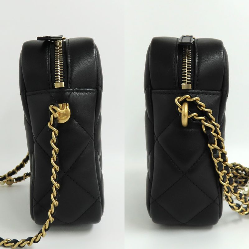 Chanel Mini Camera Case As2857 Faux Pearl Chain Shoulder Bag Lambskin — view 4