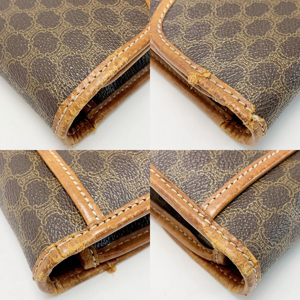 Celine Macadam Pattern Vintage Brown Clutch Bag — view 5