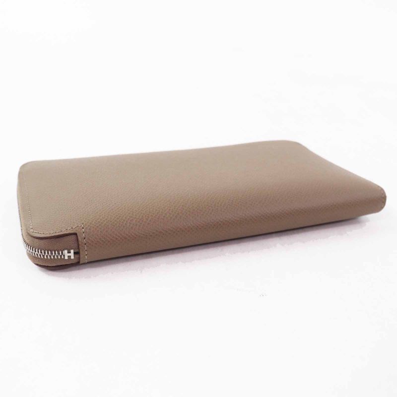 Hermes Azap Long Silk Quin Etoupe Vaux Epson Wallet Engraved — view 5