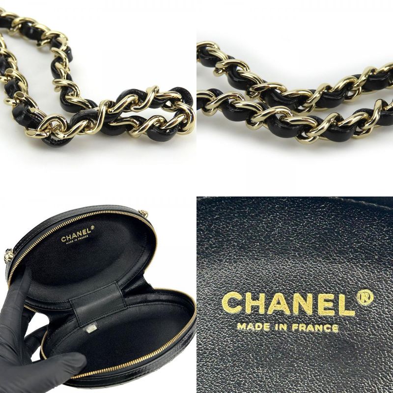 Chanel Shoulder Bag La Pausa Leather Black Gold Hardware V Stitching 26 th Chain — view 8