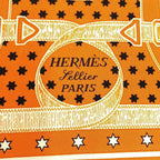Hermes Carre 55 Apron D'or Golden Spur Silk Scarf Orange — view 4