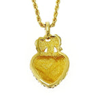 Christian Dior GP Rhinestone Ribbon Heart Necklace Gold Black — view 3