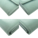 Chanel Coco Mark Caviar Leather Silver Hardware Mint Green Long Wallet 0330 — view 3