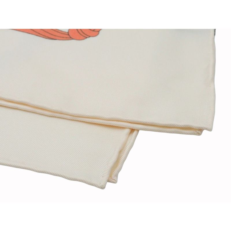 Gucci Printed Silk Scarf Ca Fly Swan 90 X90 fan Bird Ribbon Ivory Multicolor — view 8