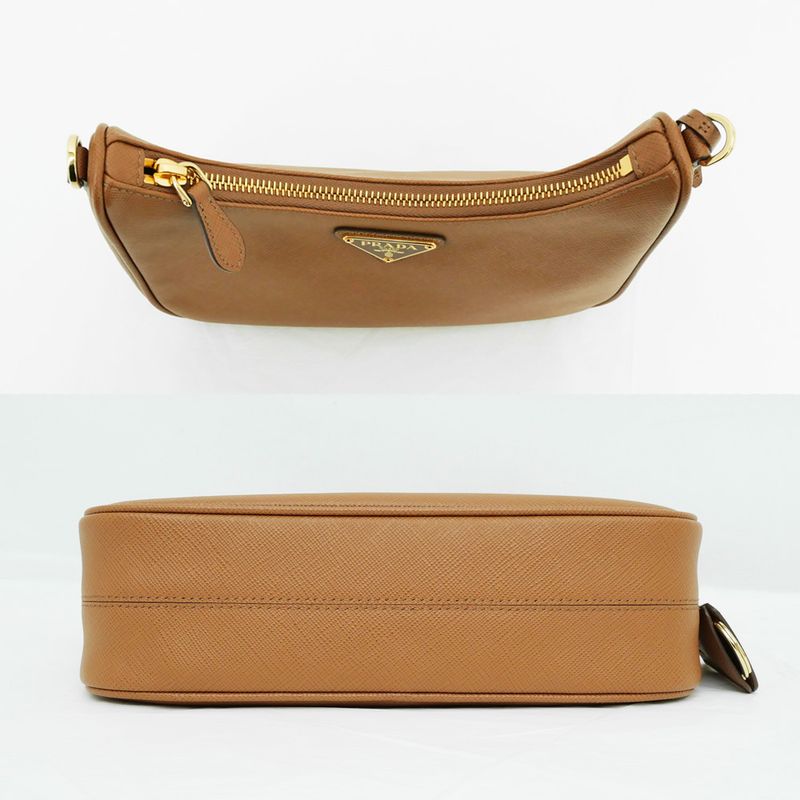 Prada Re-edition Saffiano Leather Shoulder Bag Hand 1 Bh204 Camel — view 5
