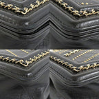 Chanel Boy 20 Chain Shoulder Flap Bag Cuff Black Studs — view 8