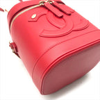 Chanel CC Logo Quilted 2-Way Vanity Hand Chain Shoulder Bag Crossbody Red — view 5