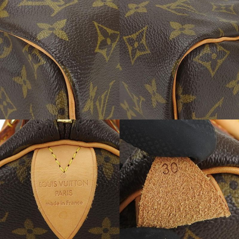 Louis Vuitton Speedy 30 Handbag Monogram Brown Gold Hardware — view 5