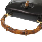 Gucci 2-Way Bamboo 000 2046 0188 Leather Black Handbag 1373 — view 9