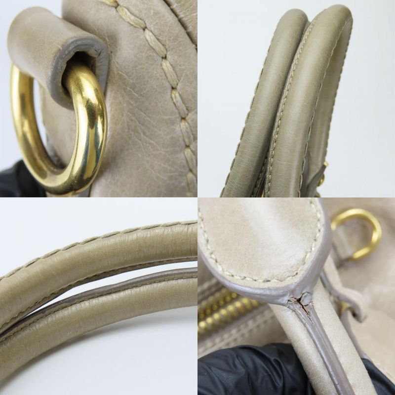 Prada Handbag Bl0678 Triangle Logo Plate Calf Pomice Sand Beige Gold Hardware — view 4
