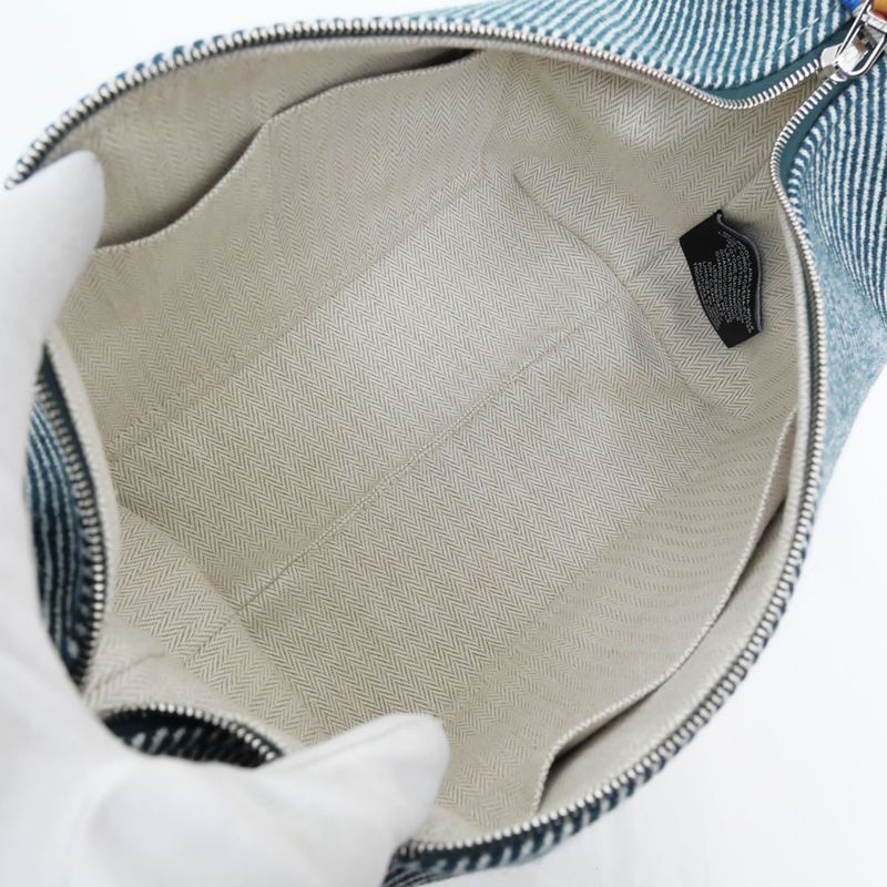 Hermes Brid A Black PM Au-carre Handbag Pouch Vert Foret — view 7