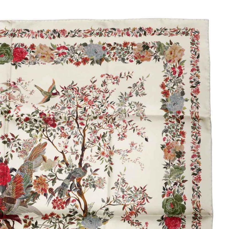Dior Square Scarf Floral Pattern Beige 25 Jah090 Zkdo Accessories — view 6