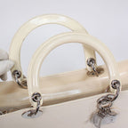 Christian Dior Enamel White Handbag Silver — view 9
