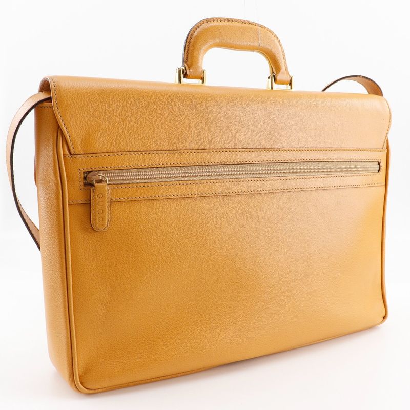 Gucci Vintage Calf Yellow Business Bag — view 3