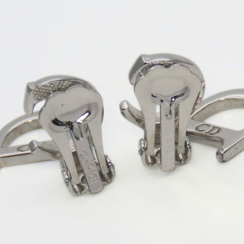 Christian Dior Earrings Swing Metal Silver CD Logo Accessory Plated — view 4