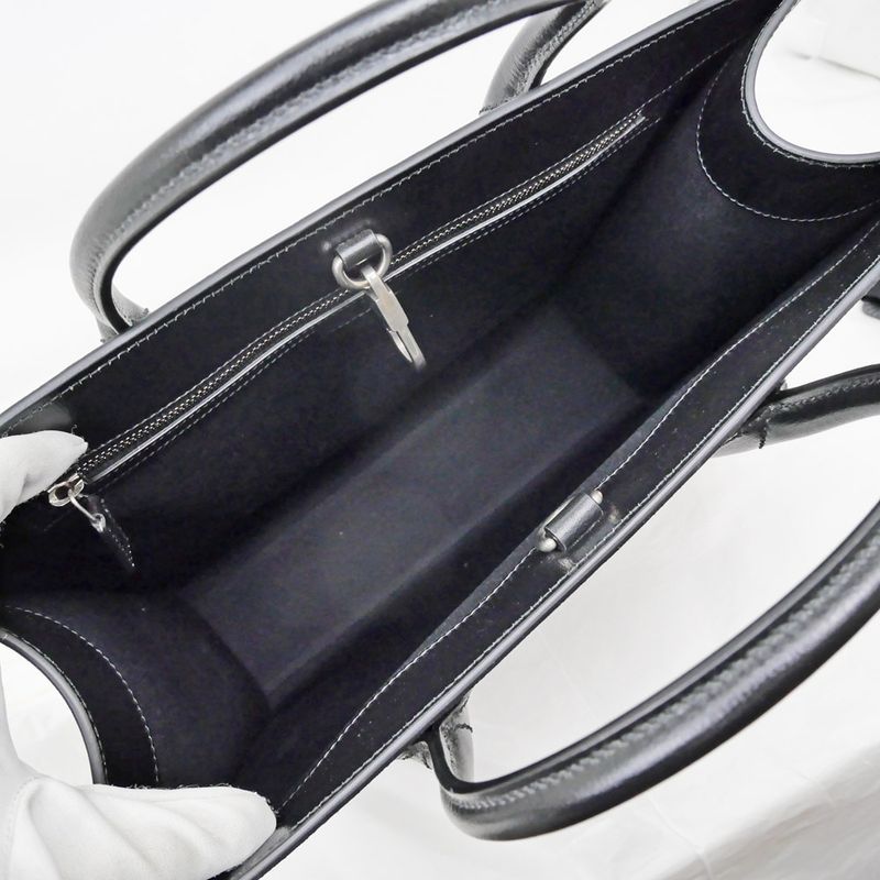 Gucci Tote Bag Interlocking G 2-Way Hand Black Shoulder Leather — view 6