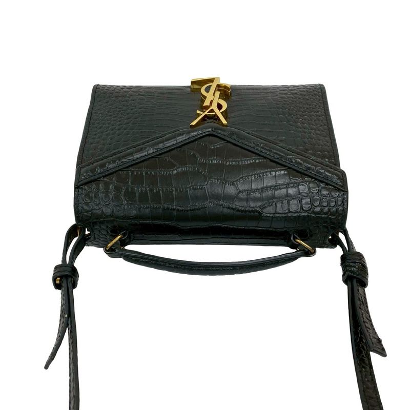 Saint Laurent Paris Cassandra YSL Logo Leather 2-Way Shoulder Bag Handbag Black — view 5