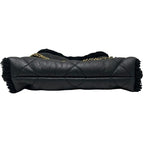 Chanel 22 Small Handbag Chain Bag Shearling Aged Lambskin Black Gold Hardware — view 6