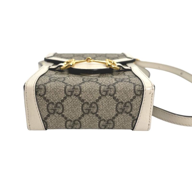 Gucci GG Supreme Shoulder Bag Horsebit Beige — view 5