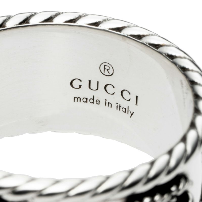 Gucci Ring Double G Silver Black — view 5