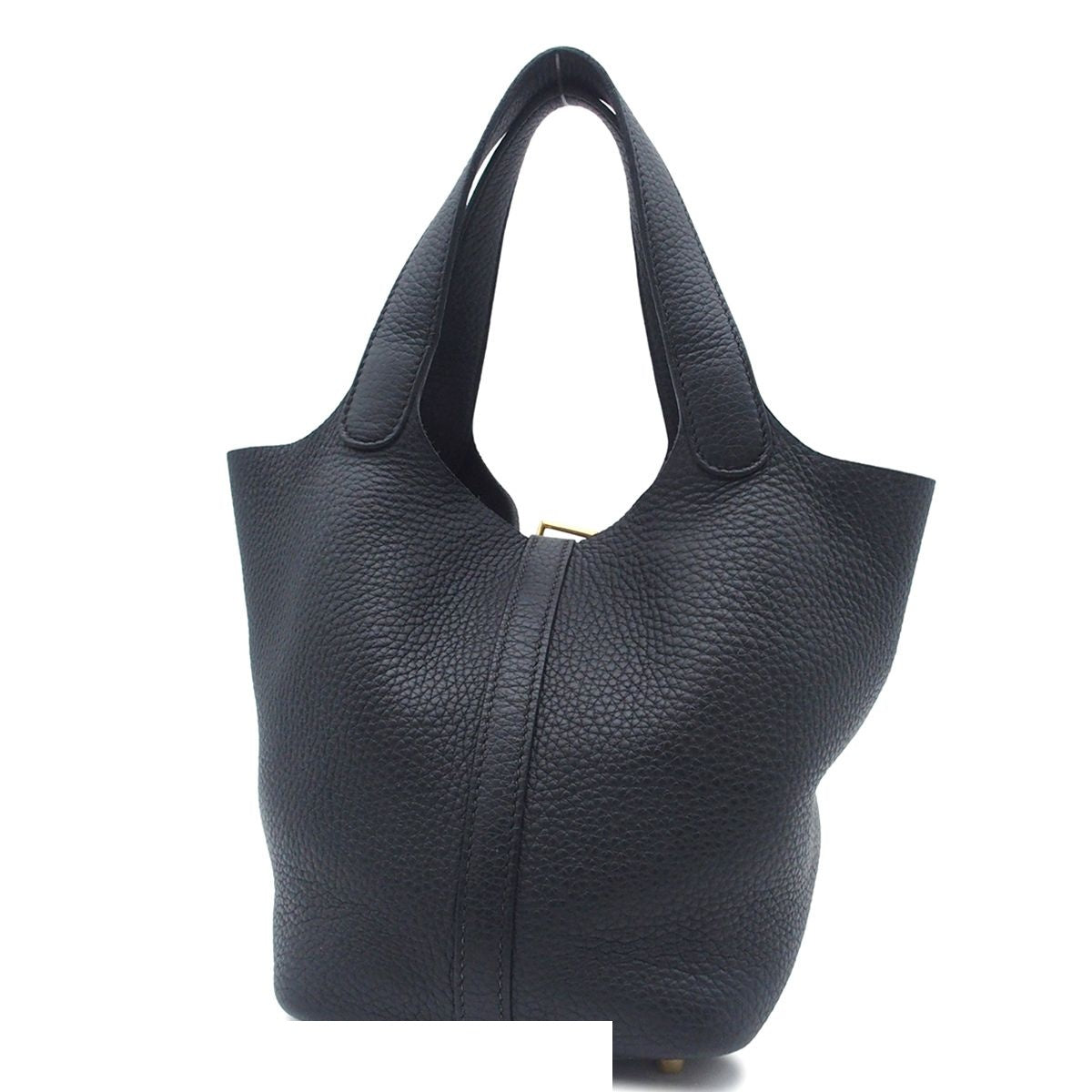 Hermes Picotin Lock PM Black Gold Taurillon Clemence Handbag — view 2