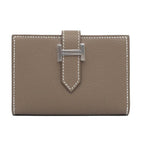 Hermes Bearn Card Case Etoupe Silver Hardware Veau Epsom — view 2