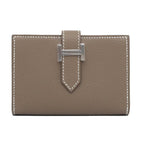 Hermes Bearn Card Case Etoupe Silver Hardware Veau Epsom