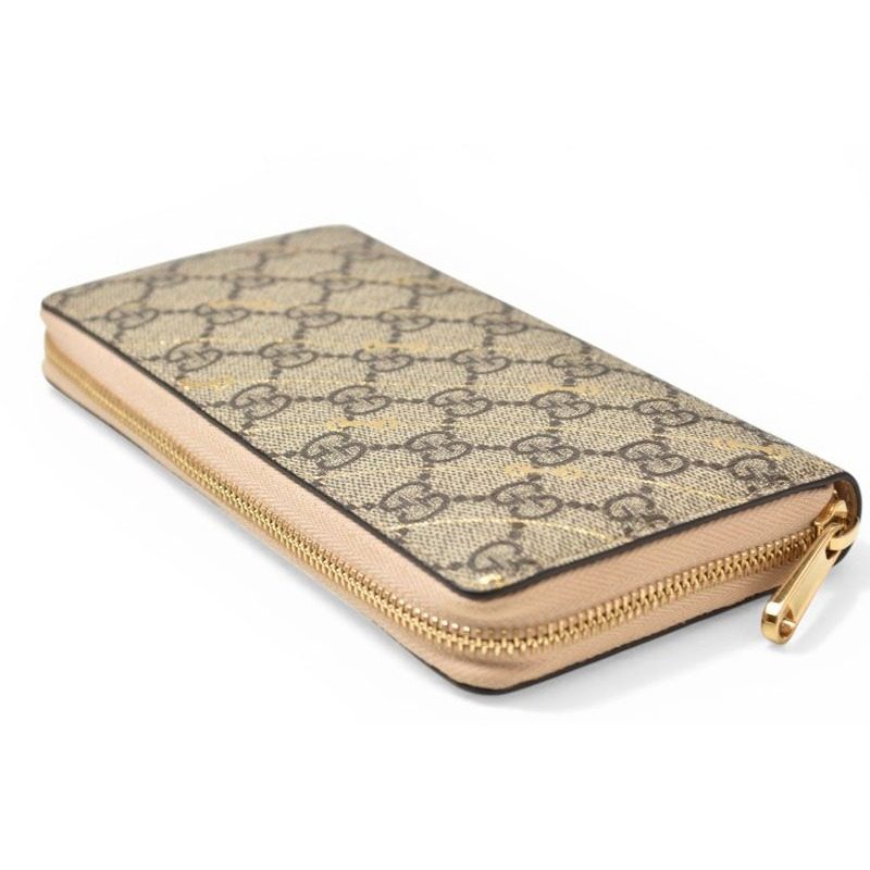 Gucci Wallet Zip Around GG Supreme Horsebit Print Brown Beige — view 2