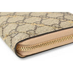 Gucci Wallet Zip Around GG Supreme Horsebit Print Brown Beige — view 4