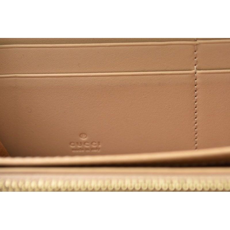 Gucci Wallet Zip Around GG Supreme Horsebit Print Brown Beige — view 5