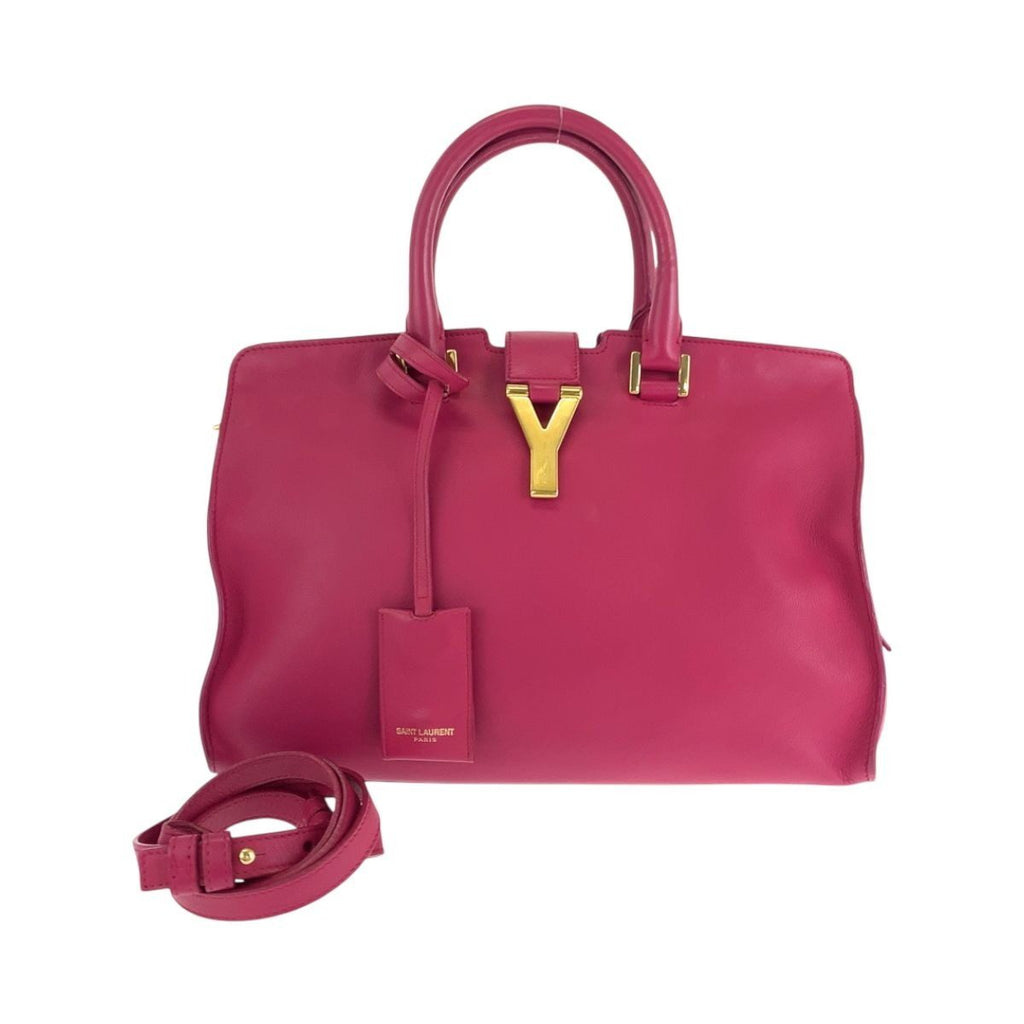 Saint Laurent Paris Petit Cabas Yline Fuchsia Pink Leather Shoulder Bag
