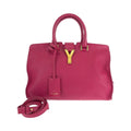 Saint Laurent Paris Petit Cabas Yline Fuchsia Pink Leather Shoulder Bag