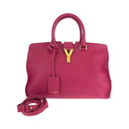 Saint Laurent Paris Petit Cabas Yline Fuchsia Pink Leather Shoulder Bag